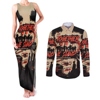 Together We Stand Couples Matching Tank Maxi Dress and Long Sleeve Button Shirt African American - Wonder Print Shop