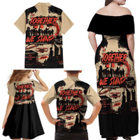 Together We Stand Family Matching Off Shoulder Maxi Dress and Hawaiian Shirt African American - Wonder Print Shop