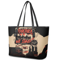 Together We Stand Leather Tote Bag African American - Wonder Print Shop