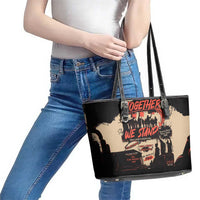 Together We Stand Leather Tote Bag African American - Wonder Print Shop