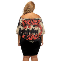 Together We Stand Off Shoulder Short Dress African American - Wonder Print Shop