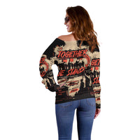 Together We Stand Off Shoulder Sweater African American - Wonder Print Shop