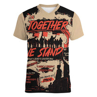 Together We Stand Women V-Neck T-Shirt African American - Wonder Print Shop