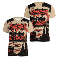 Together We Stand Women V-Neck T-Shirt African American - Wonder Print Shop
