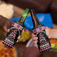 Flamingo Make Me Happy Christmas Tree 4 in 1 Can Cooler Tumbler Human Make My Head Hurt - Wonder Print Shop