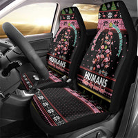 Flamingo Make Me Happy Christmas Tree Car Seat Cover Human Make My Head Hurt - Wonder Print Shop
