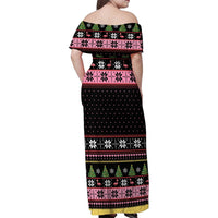 Flamingo Make Me Happy Christmas Tree Family Matching Off Shoulder Maxi Dress and Hawaiian Shirt Human Make My Head Hurt - Wonder Print Shop