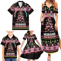 Flamingo Make Me Happy Christmas Tree Family Matching Summer Maxi Dress and Hawaiian Shirt Human Make My Head Hurt - Wonder Print Shop