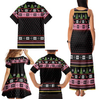 Flamingo Make Me Happy Christmas Tree Family Matching Tank Maxi Dress and Hawaiian Shirt Human Make My Head Hurt - Wonder Print Shop