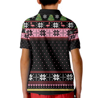 Flamingo Make Me Happy Christmas Tree Kid Polo Shirt Human Make My Head Hurt - Wonder Print Shop