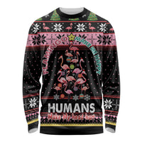 Flamingo Make Me Happy Christmas Tree Long Sleeve Shirt Human Make My Head Hurt - Wonder Print Shop