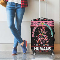 Flamingo Make Me Happy Christmas Tree Luggage Cover Human Make My Head Hurt - Wonder Print Shop