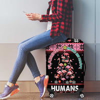 Flamingo Make Me Happy Christmas Tree Luggage Cover Human Make My Head Hurt - Wonder Print Shop