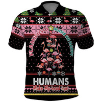 Flamingo Make Me Happy Christmas Tree Polo Shirt Human Make My Head Hurt - Wonder Print Shop
