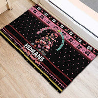 Flamingo Make Me Happy Christmas Tree Rubber Doormat Human Make My Head Hurt - Wonder Print Shop