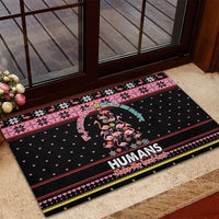 Flamingo Make Me Happy Christmas Tree Rubber Doormat Human Make My Head Hurt - Wonder Print Shop