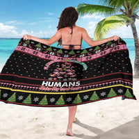 Flamingo Make Me Happy Christmas Tree Sarong Human Make My Head Hurt - Wonder Print Shop