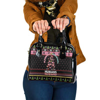 Flamingo Make Me Happy Christmas Tree Shoulder Handbag Human Make My Head Hurt