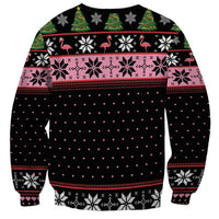 Flamingo Make Me Happy Christmas Tree Sweatshirt Human Make My Head Hurt - Wonder Print Shop