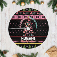 Flamingo Make Me Happy Christmas Tree Tree Skirt Human Make My Head Hurt - Wonder Print Shop