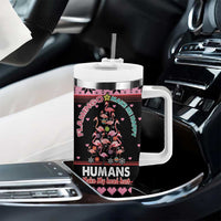 Flamingo Make Me Happy Christmas Tree Tumbler With Handle Human Make My Head Hurt - Wonder Print Shop