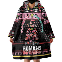 Flamingo Make Me Happy Christmas Tree Wearable Blanket Hoodie Human Make My Head Hurt - Wonder Print Shop