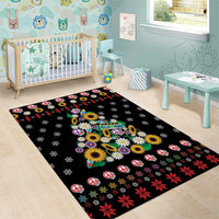 Hippie Xmas Area Rug Hippie Flower Christmas Tree - Wonder Print Shop