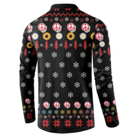 Hippie Xmas Button Sweatshirt Hippie Flower Christmas Tree - Wonder Print Shop