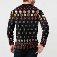 Hippie Xmas Button Sweatshirt Hippie Flower Christmas Tree - Wonder Print Shop