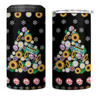 Hippie Xmas 4 in 1 Can Cooler Tumbler Hippie Flower Christmas Tree - Wonder Print Shop