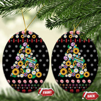 Hippie Xmas Ceramic Ornament Hippie Flower Christmas Tree - Wonder Print Shop