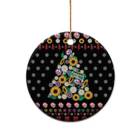 Hippie Xmas Ceramic Ornament Hippie Flower Christmas Tree - Wonder Print Shop