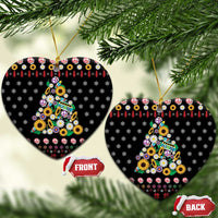 Hippie Xmas Ceramic Ornament Hippie Flower Christmas Tree - Wonder Print Shop