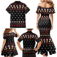 Hippie Xmas Family Matching Mermaid Dress and Hawaiian Shirt Hippie Flower Christmas Tree - Wonder Print Shop