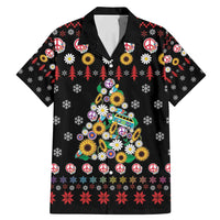Hippie Xmas Family Matching Mermaid Dress and Hawaiian Shirt Hippie Flower Christmas Tree - Wonder Print Shop