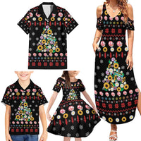 Hippie Xmas Family Matching Summer Maxi Dress and Hawaiian Shirt Hippie Flower Christmas Tree - Wonder Print Shop