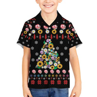 Hippie Xmas Family Matching Summer Maxi Dress and Hawaiian Shirt Hippie Flower Christmas Tree - Wonder Print Shop