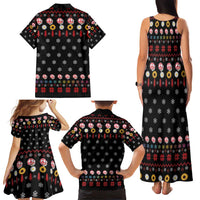 Hippie Xmas Family Matching Tank Maxi Dress and Hawaiian Shirt Hippie Flower Christmas Tree - Wonder Print Shop