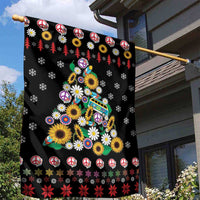 Hippie Xmas Garden Flag Hippie Flower Christmas Tree - Wonder Print Shop