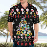 Hippie Xmas Hawaiian Shirt Hippie Flower Christmas Tree - Wonder Print Shop