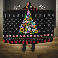 Hippie Xmas Hooded Blanket Hippie Flower Christmas Tree