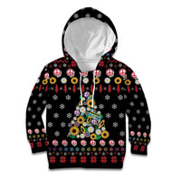 Hippie Xmas Kid Hoodie Hippie Flower Christmas Tree - Wonder Print Shop
