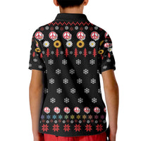 Hippie Xmas Kid Polo Shirt Hippie Flower Christmas Tree - Wonder Print Shop