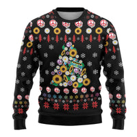 Hippie Xmas Ugly Christmas Sweater Hippie Flower Christmas Tree - Wonder Print Shop