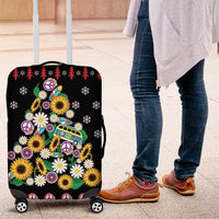 Hippie Xmas Luggage Cover Hippie Flower Christmas Tree - Wonder Print Shop