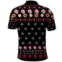 Hippie Xmas Polo Shirt Hippie Flower Christmas Tree - Wonder Print Shop