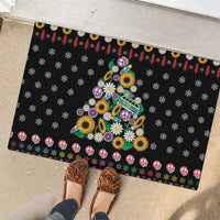 Hippie Xmas Rubber Doormat Hippie Flower Christmas Tree - Wonder Print Shop