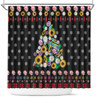 Hippie Xmas Shower Curtain Hippie Flower Christmas Tree