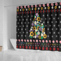 Hippie Xmas Shower Curtain Hippie Flower Christmas Tree