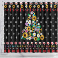 Hippie Xmas Shower Curtain Hippie Flower Christmas Tree